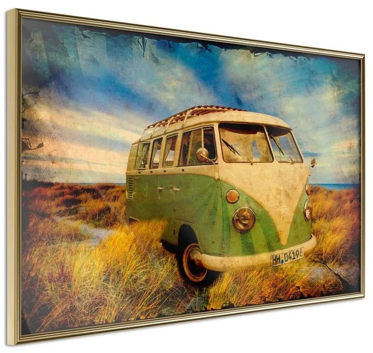 Poster  Hippie Van I  Cornice Quadri Cornice d'oro, Larghezza x Altezza Home decor 45x30