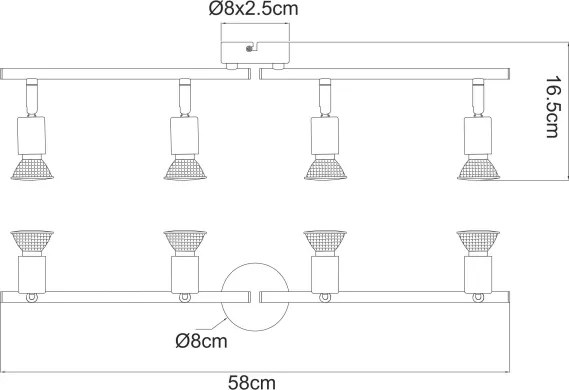 GLOBO 57381-4L - Luce Spot a LED OLANA 4xGU10/3W/230V