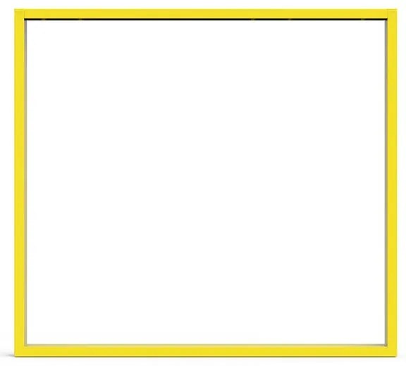 Gamba per mobili rettangolare STEELMI Tube in acciaio giallo lucido L 78 x P 8 x H 71 cm