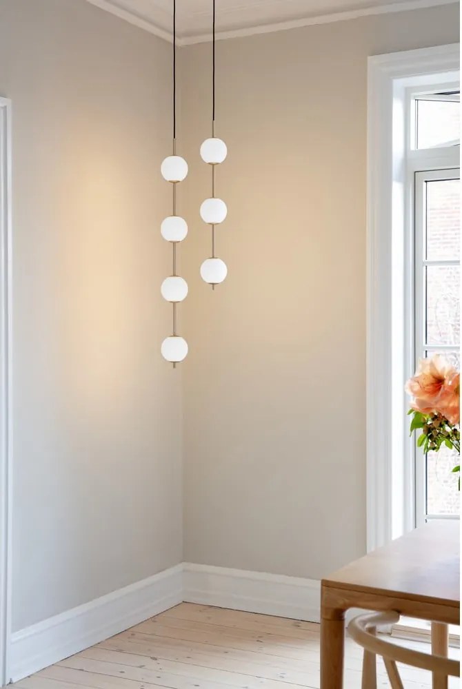 Lampadario LED color ottone in metallo con paralume in vetro ø 12 cm Audrey – UMAGE