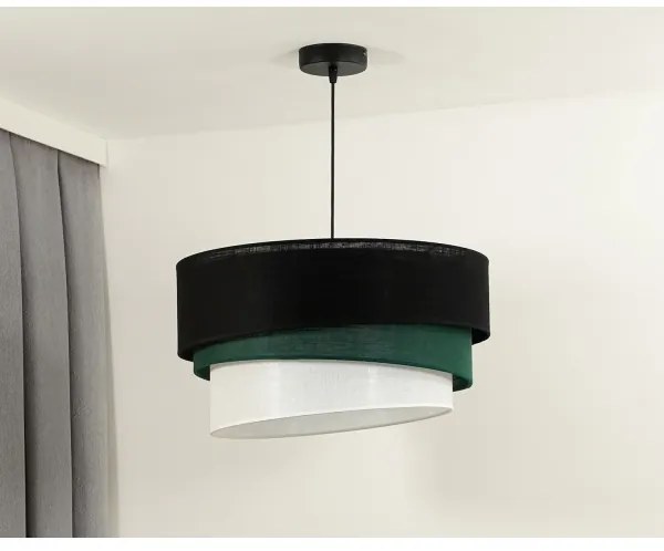 Duolla - Lampadario a sospensione con filo TRIO 1xE27/15W/230V diametro 45 cm nero/verde/bianco