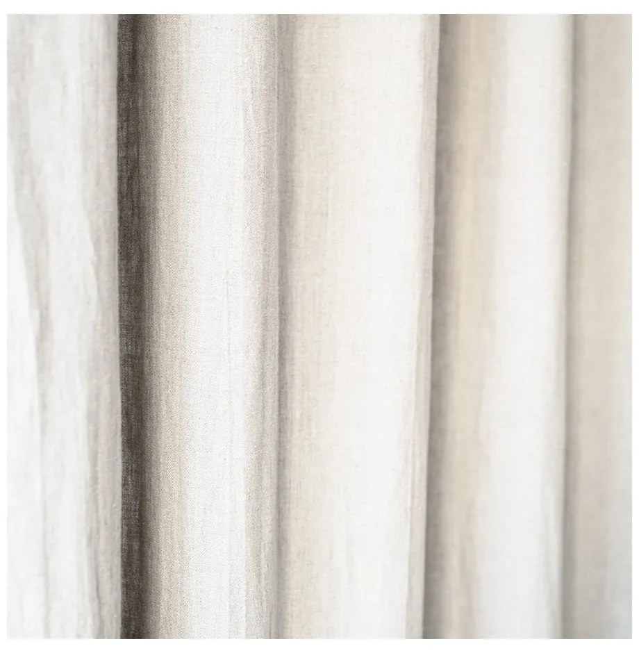 Tenda di lino bianco crema con passanti Night Time, 250 x 140 cm White - Linen Tales