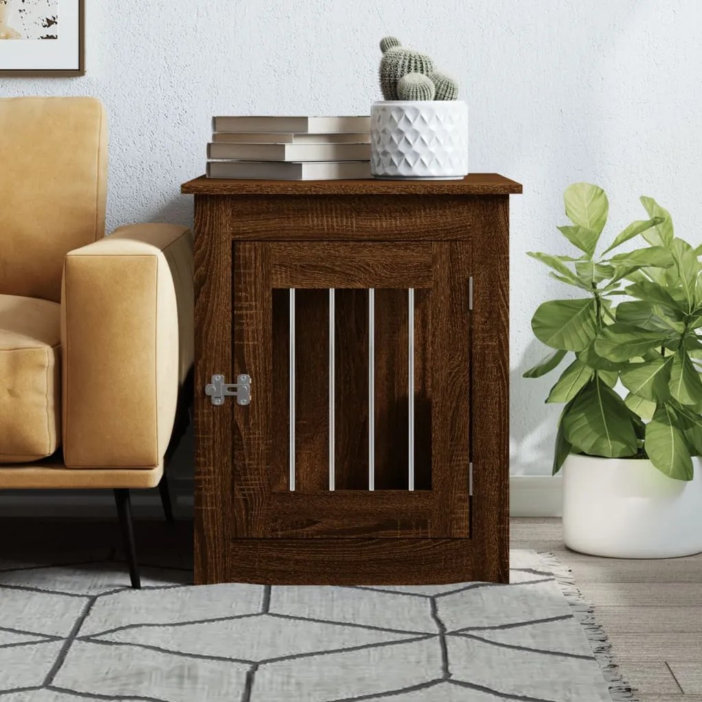 Gabbia cani arredamento rovere marrone 55x75x65cm multistrato