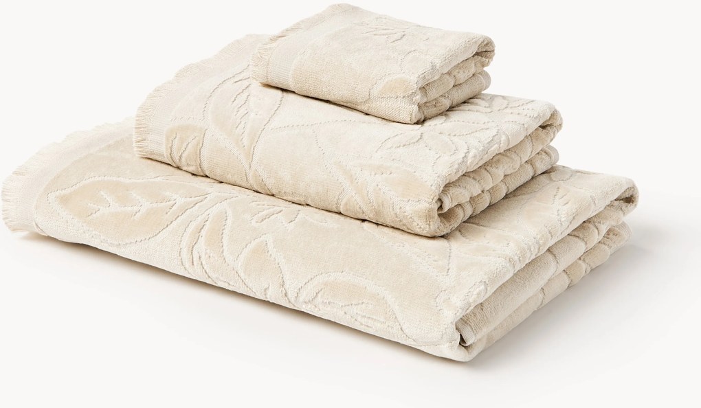 Set di asciugamani in velluto Rosaria, varie misure