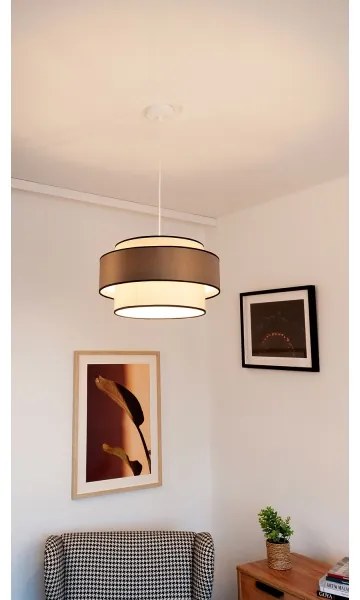 Lampadario a sospensione con filo GRACE 1xE27/60W/230V diametro 40 cm color crema/marrone