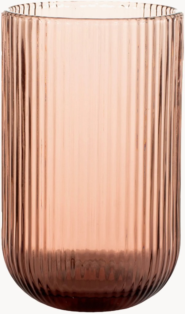 Set di 6 bicchieri in vetro millerighe Peony