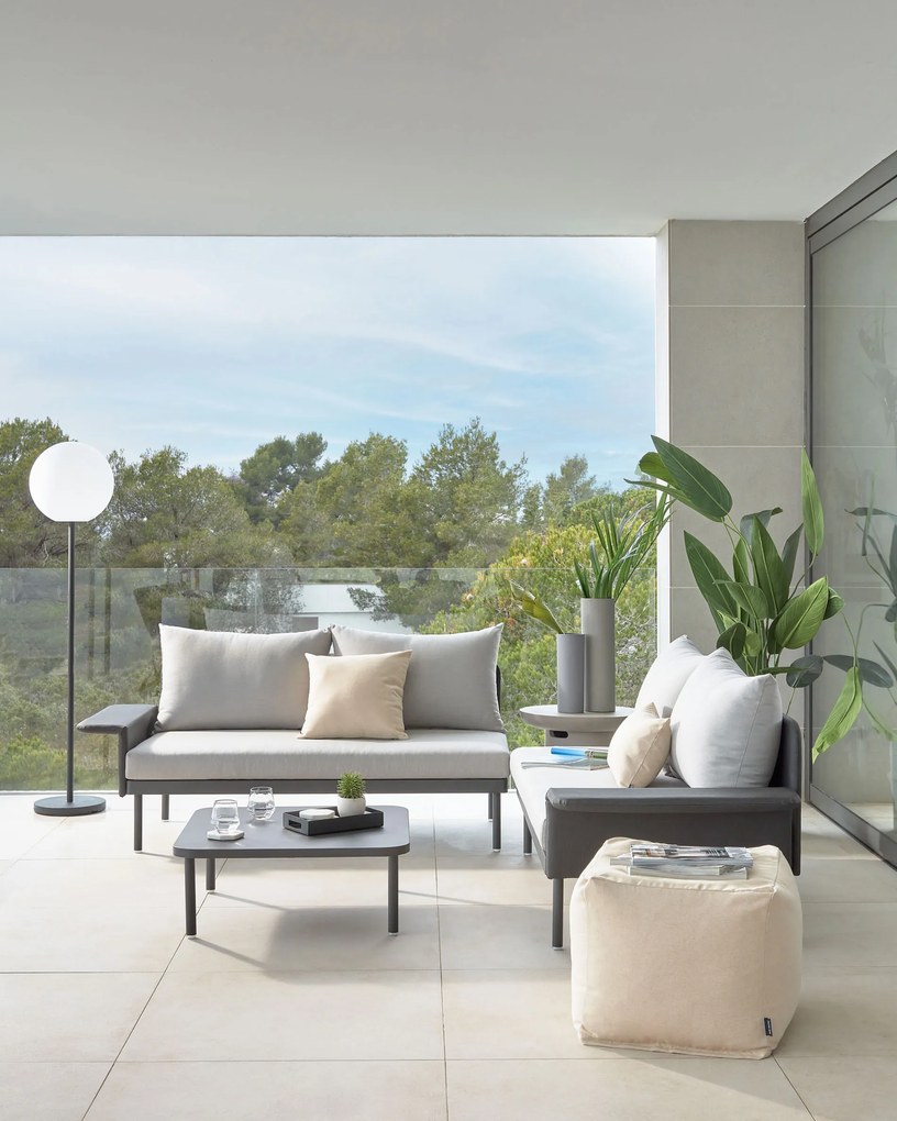 Kave Home - Pouf quadrato Nedra 50 x 50 cm beige