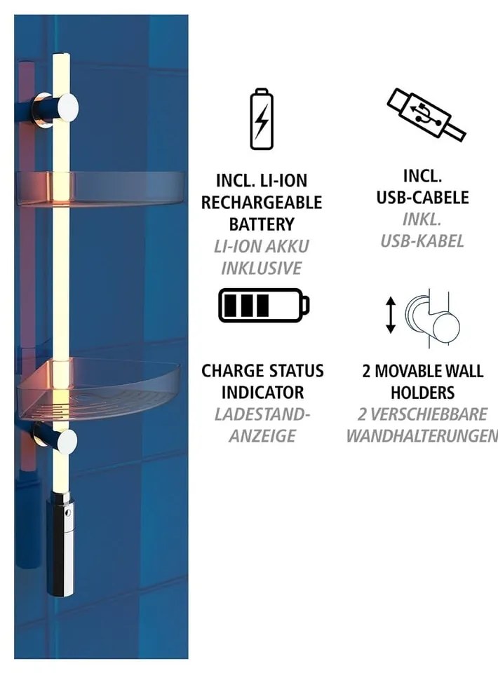 Mensola trasparente autoportante per il bagno - Wenko