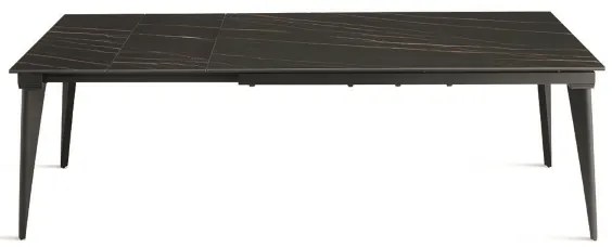 Tavolo allungabile 240 cm ULISSE con top grčs porcellanato effetto Marmo Nero