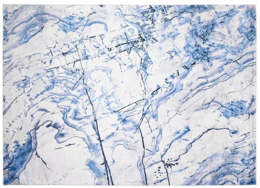Semplice tappeto bianco e blu con motivo astratto Larghezza: 80 cm | Lunghezza: 150 cm