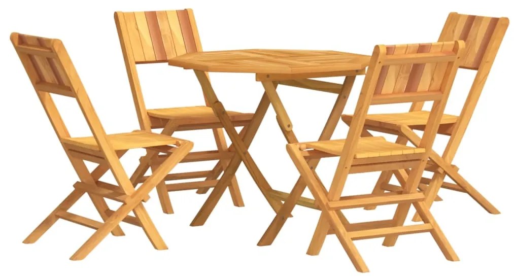 Set da pranzo per giardino 5 pz in legno massello di teak