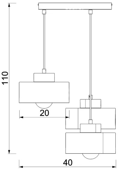 Lampadario a sospensione con filo MARTI 3xE27/15W/230V bianco/cromo
