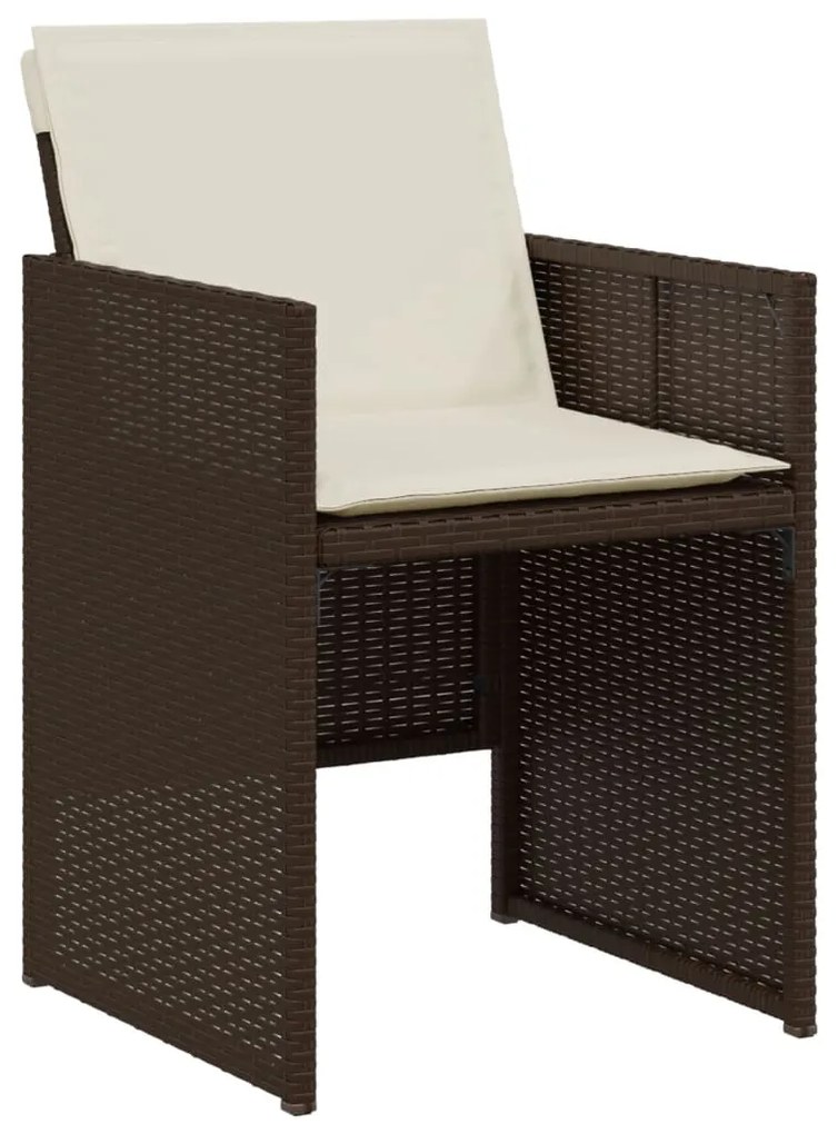 Set Bistrò 3 pz con Cuscini Marrone in Polyrattan