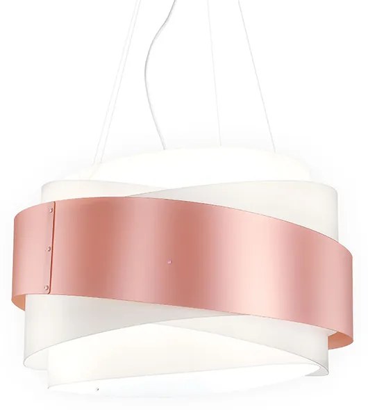 Sospensione Moderna 1 Luce Bea In Polilux Rosa Metallico D60 Made In Italy