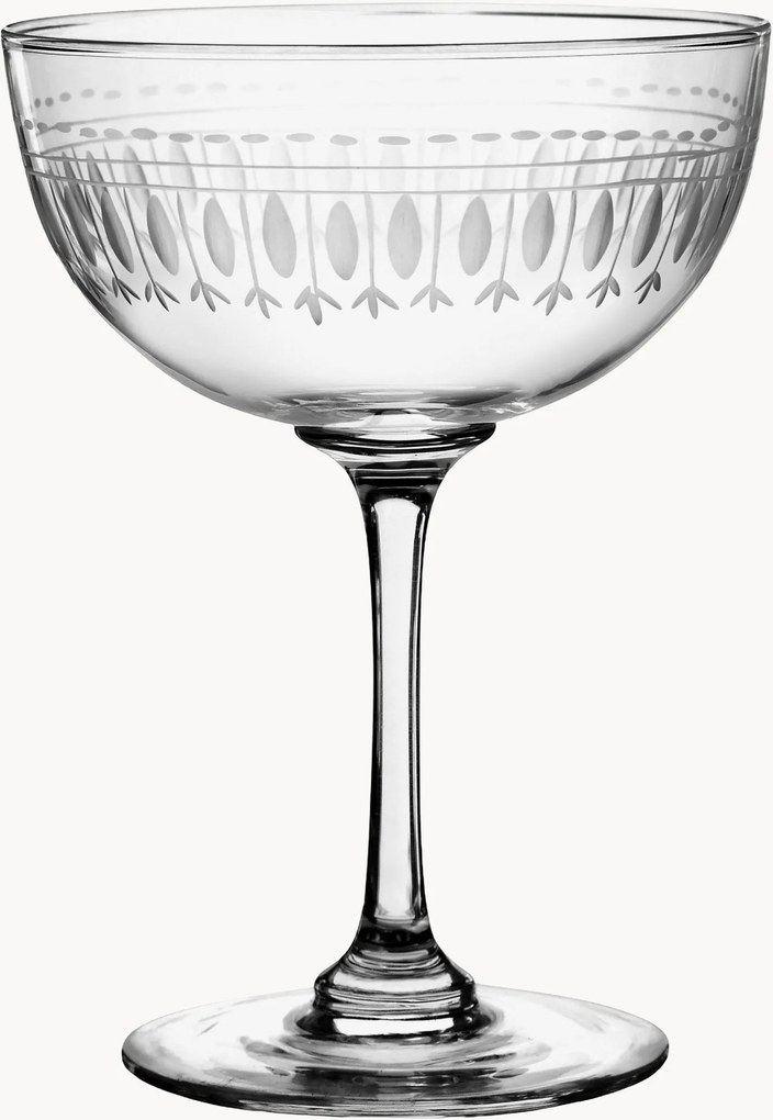 Set di 6 coppe da champagne in cristallo soffiato Ovals