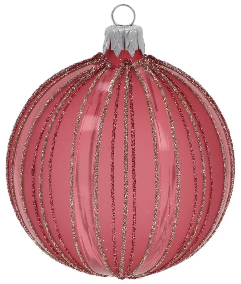 Set di palline di Natale in vetro soffiate a mano 3 pz ø 8 cm – Ego Dekor