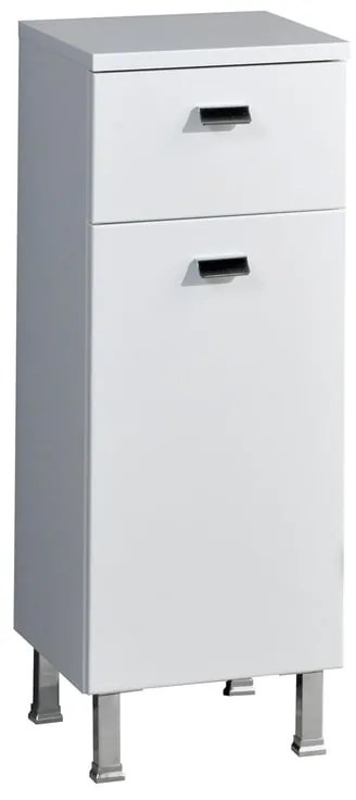 Armadietto bagno a terra Rimini 1 cassetto 1 anta P 34 x L 30 x H 82 cm bianco laccato mdf