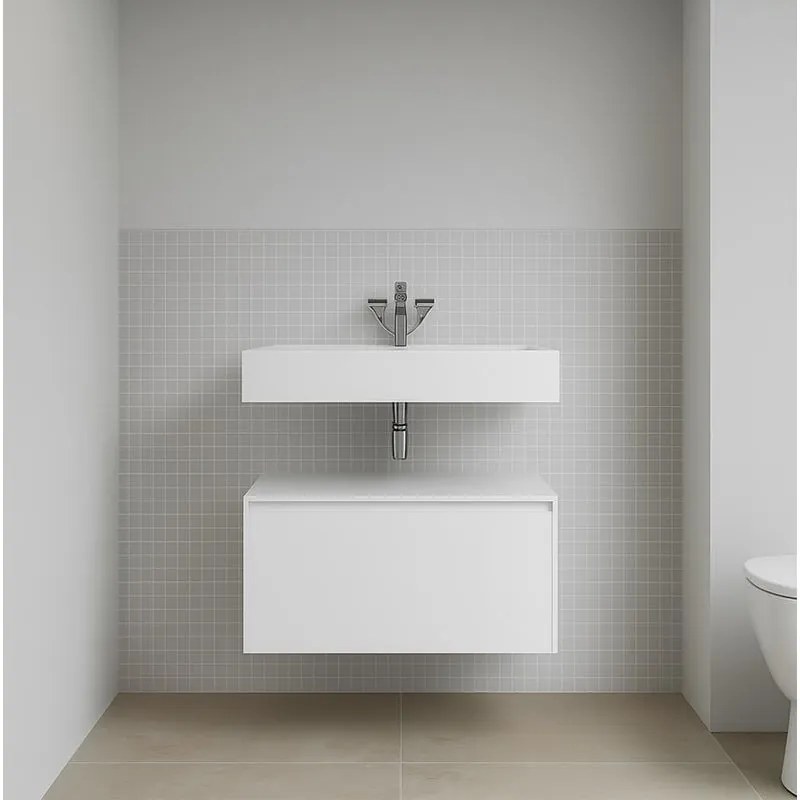 Mobile bagno con lavabo L 60 x H 34 x P 45 cm neve per vasca centrale Element