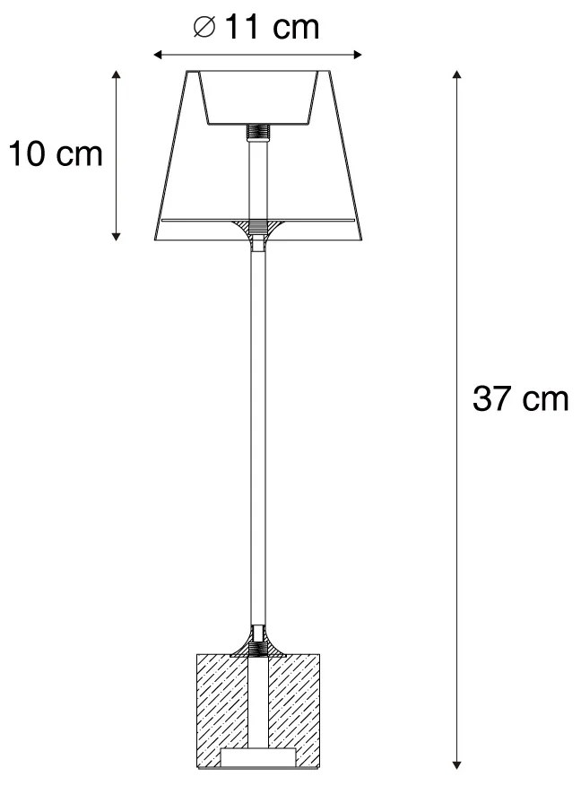 Lampada da tavolo moderna oro 37 cm con LED dimmerabile IP54 ricaricabile - Topi
