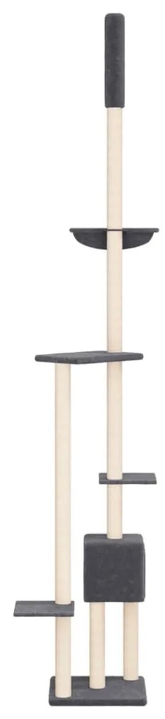 Albero per gatti pavimento soffitto grigio scuro 258,5-284,5 cm
