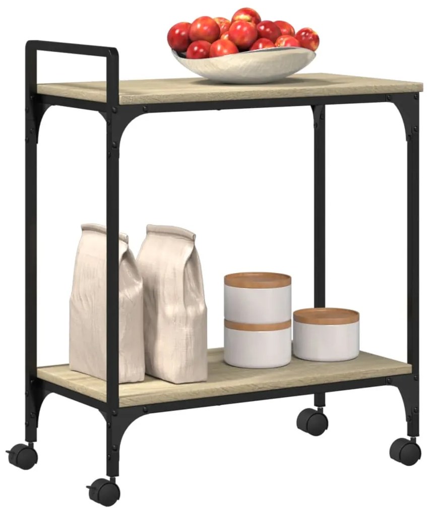 Carrello cucina rovere sonoma 60,5x31x72,5 cm legno multistrato