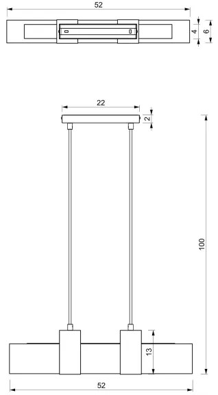 Lampadario a sospensione con filo BELEN 3xGU10/8W/230V