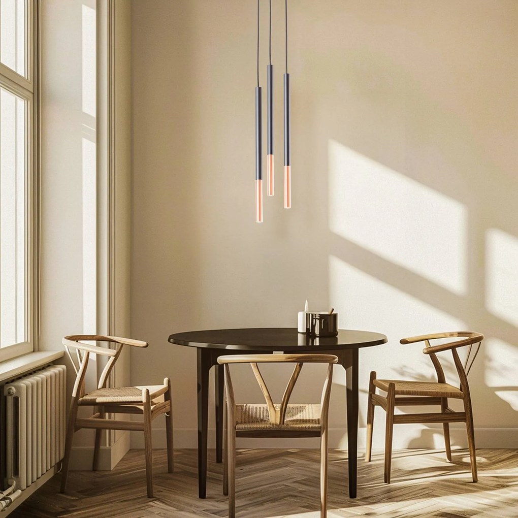 Lampada a sospensione Thalassa Euluna, dimmerabile, Nero, Soggiorno / Sala da pranzo, Metallo, Moderno, Lampada a sospensione