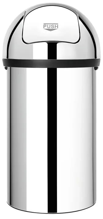 Pattumiera Push Bin BRABANTIA a pedale grigio inox lucido 60 L
