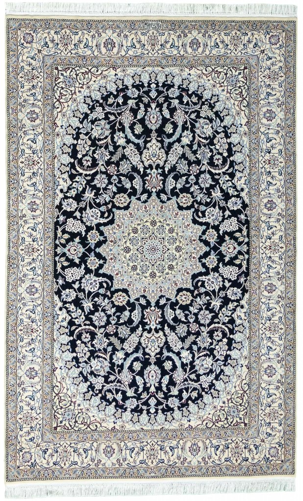 Nain Tappeto persiano 130x210 Blu (Iran) Annodato A Mano