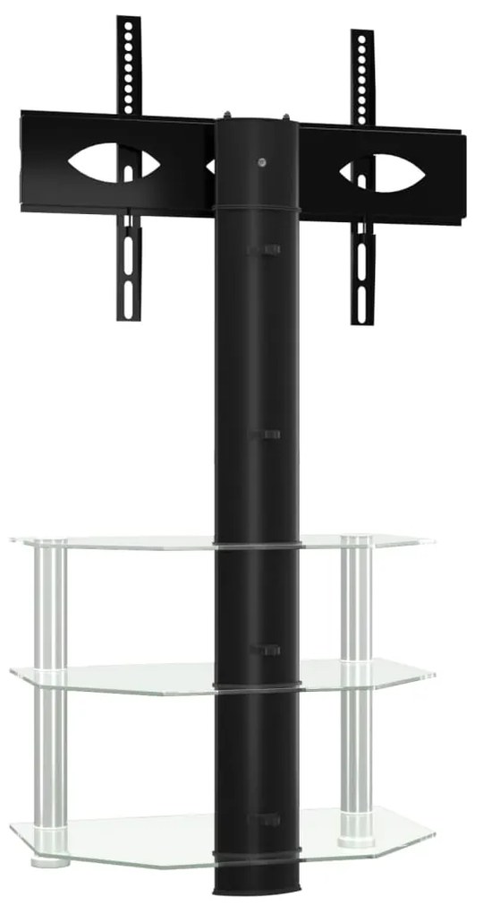 Supporto tv angolare 3 livelli per 32-70 pollici nero e argento