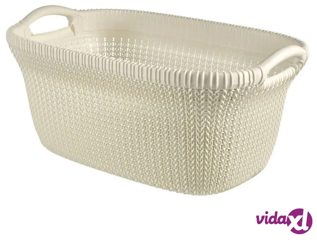 Curver Cesto Portabiancheria Knit 40 L Bianco Crema
