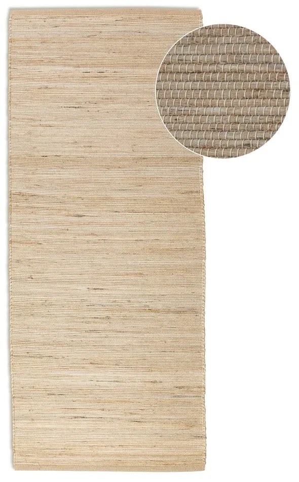 Passatoia beige in misto iuta tessuta a mano 80x200 cm Handloom – Hanse Home