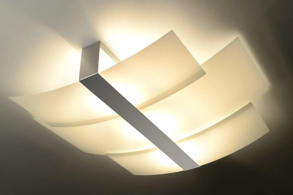 Plafoniera da soffitto in Acciaio e Vetro CELIA 3xE27 da interno