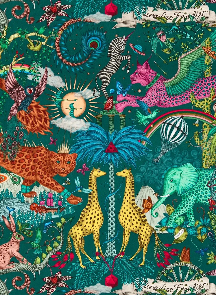 Clarke & Clarke Carta da parati Paradise Lost - Teal