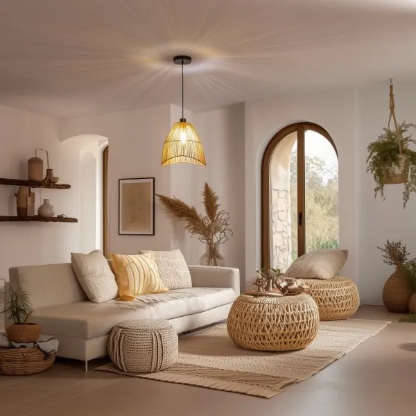 Brilagi - Lampadario LED a cavo CERIA BOHO 1xE27/40W/230V Ø 30 cm marrone