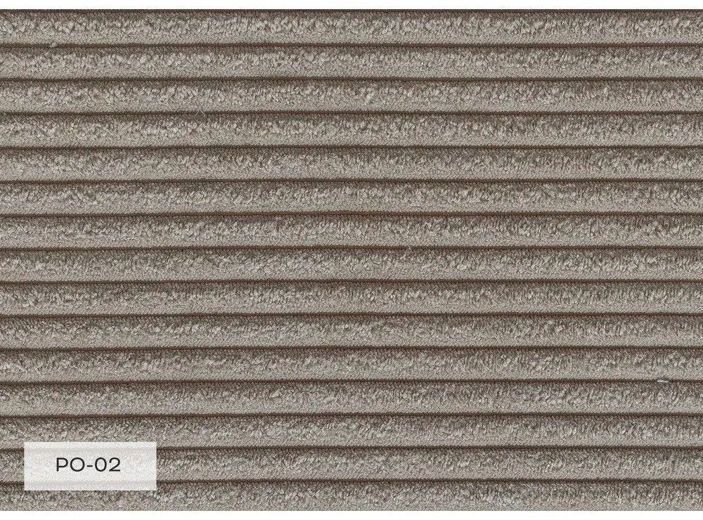 Chaise longue grigio tortora (con penisola a sinistra) con rivestimento in velluto a coste Chic Charlotte – Miuform