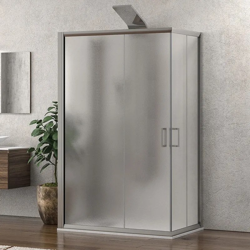 Box doccia 3 lati 80x80x80 altezza 180 vetro opaco K410 - KAMALU