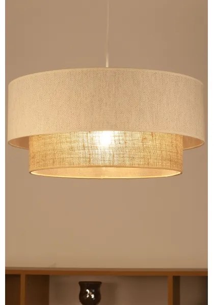 Lampadario a sospensione su cavo NATIA 1xE27/60W/230V Ø 45 cm bianco/marrone