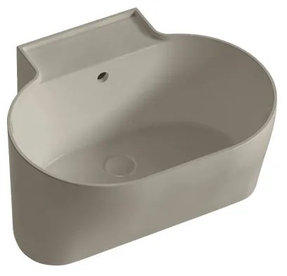 Lavabo da appoggio Tina COLAVENE ovale in ceramica L 60 x H 35 x P 50 cm beige opaco piletta non inclusa, senza foro