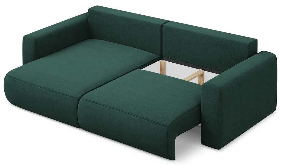 Divano angolare verde allungabile/con contenitore (con penisola a sinistra/con chaise lounge) Kapua – Makamii