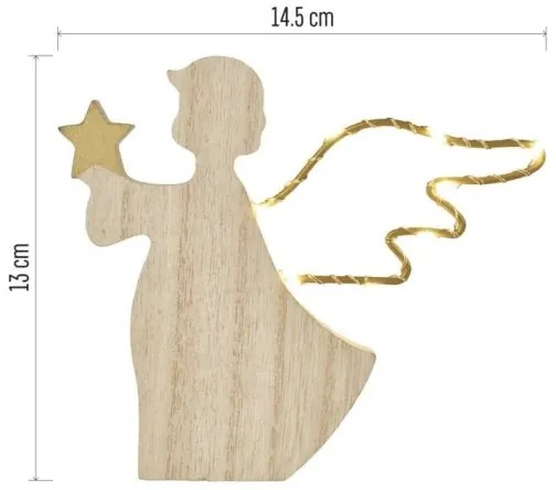 Decorazione natalizia a LED, 8 LED, alimentata da 2 batterie AAA — Angelo