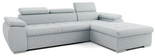 Divano angolare letto a L con vano contenitore PADUA grigio angolo destro