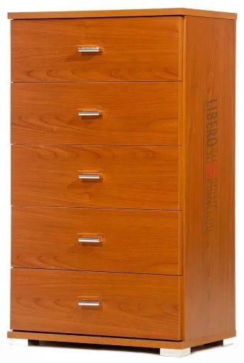 Cassettiera in legno 5 cassetti 53x33cm CILIEGIO