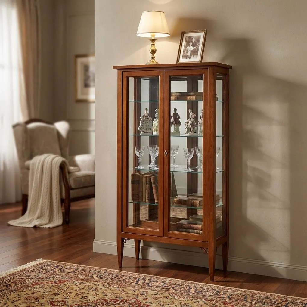 CHRISTAL - credenza con vetrina in legno massello