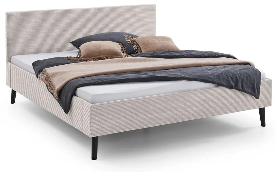 Letto matrimoniale imbottito beige rete non inclusa 180x200 cm Avola – Meise Möbel