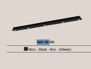 Montatura nera rettang.5 fori  l.1100mm 3481-55-101