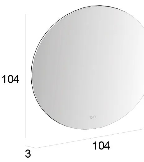 Specchio con illuminazione integrata bagno tondo Bohemia L 104 x H 104 x P 3 cm