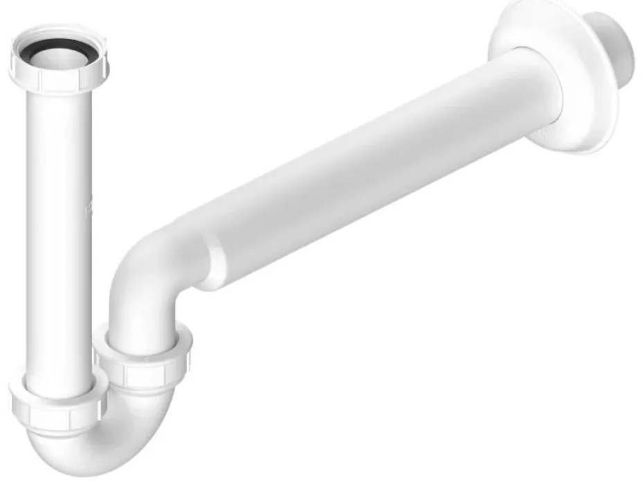 Bruckner - Sifone per lavabo/bidet basso DN40 bianco