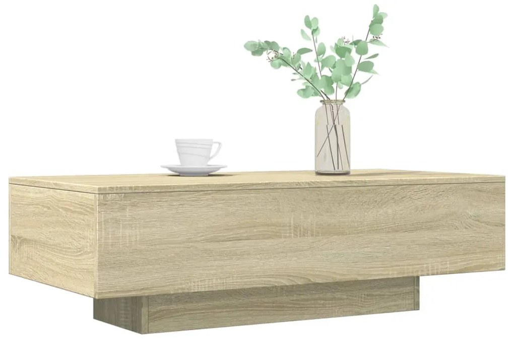 Tavolino rovere sonoma 100x49,5x31 cm in legno multistrato