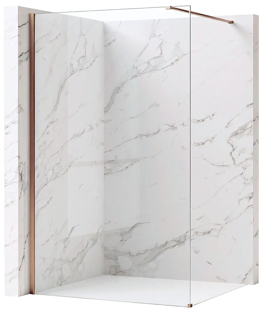 Parete doccia Rea Flexi Transparent / Brush Copper 130